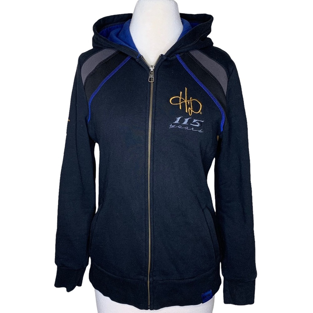 Harley Davidson 115 year anniversary women’s zip up hooded sweatshirt